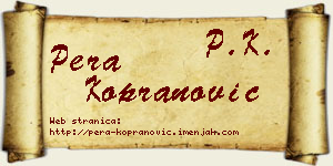 Pera Kopranović vizit kartica